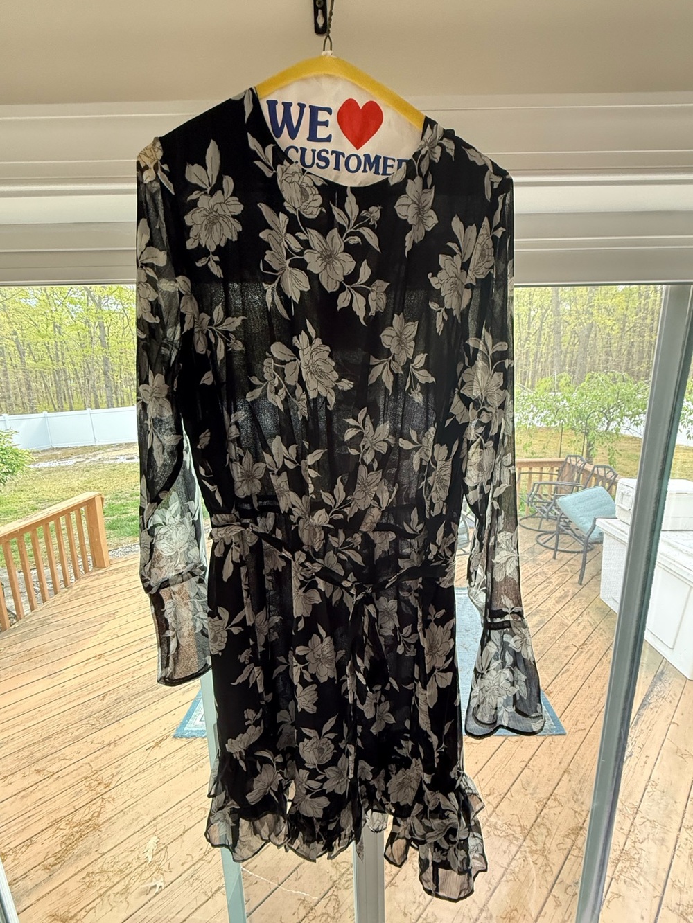 Mango Black Dress with Floral Print